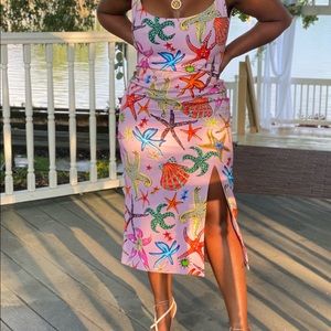 Versace Print Midi Dress